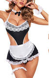 Maid role-playing sex uniform Lace cutout three-point sexy maid uniform