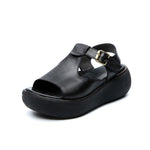 Comfortable platform women's vintage round toe sandals