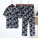 Spring And Summer100%Viscose Pajamas Three-piece Short Sleeve + Shorts + Trousers Soft And Comfortable Homewear