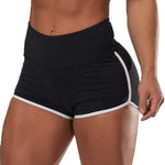 Lady's plus-size sexy solid color high-rise athletic running hip lift shorts