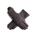 Winter women's single layer warm cashmere full finger buckle cycling gloves women's suede touch screen driving gloves