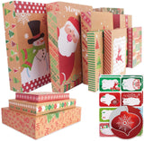 12 kraft paper Christmas gift boxes with lids for wrapping large clothes