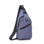 Simple men's breast bag sports shoulder bag blue