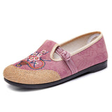 Linen woven cloth shoes Ethnic style embroidered shoes