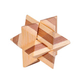 IQ Brain Teaser Kong Ming Lock 3D Wooden Interlocking Burr Puzzles Game Toy Bamboo Small Size For Adults Kids S09