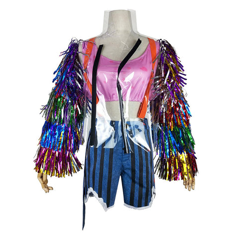 Zipper-type transparent jacket Suitable for prop costumes playing the role of a clown girl