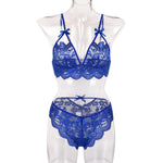 Lace transparent suspender three-point sexy lingerie