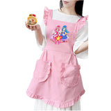 Anime apron cosplay pink apron