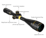 6-24X50 AOE Gold Tactical Riflescope Optical Sight Red Green llluminate Crosshair Hunting Rifle Scope