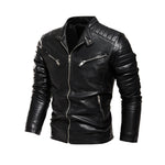 New men's leather jacket Solid color men's PU leather jacket Multi-color optional motorcycle suit plus-down Men's jacket