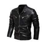 New men's leather jacket Solid color men's multi-color optional PU leather jacket motorcycle jacket Fleece men's jacket