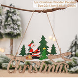 Christmas Santa Claus Door Wooden Hanging Pendant Merry Christmas Decoration For Home Xmas Navidad Noel Gifts New Year