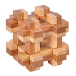 IQ Brain Teaser Kong Ming Lock 3D Wooden Interlocking Burr Puzzles Game Toy Bamboo Small Size For Adults Kids S09