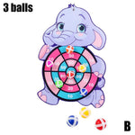 Children Target Sticky Ball Throw Dartboard Sports Kids Educational Board Games With Darts Ball Parent-child Interactive Toys Elephant