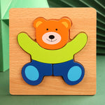 High Quality 3D Wooden Puzzles Educational Cartoon Animals Early Learning Cognition Intelligence Puzzle Game For Children Toys 22