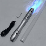 Dueling Blade Lightsaber RGB LED Color Changing Soundfonts Metal Handle Light Saber Blaster Lock Up FOC Halloween Toys