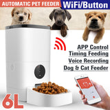 Distributeur automatique d'aliments pour animaux de compagnie 6L télécommande intelligente 5S enregistrement chat et chien distributeur de nourriture