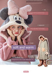 Ladies Pajamas Hooded Pajamas Plush Coral Velvet Pajamas Women's Autumn and Winter Home Service Cartoon Mouse Thickened Pajamas