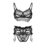 Lace embroidery sexy sheer lingerie