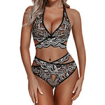 Lace three-point mesh embroidered bra gathered in cutout erotic lingerie