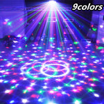 9 Colors 27W Crystal Magic Ball Led Stage Lamp 21 Mode Disco Laser Light Party Lights Sound Control