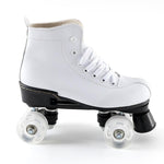 Double row skates White roller skates white PU wheel